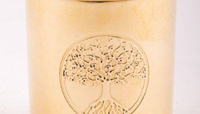 Netzgefäß Yggdrasil aus Messing H: 6 cm, ø 5,5 cm