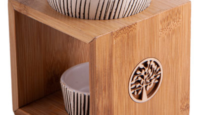Aroma- & Räuchergefäß Yggdrasil aus Bambus/Keramik H: 11 cm, B: 9,5 cm