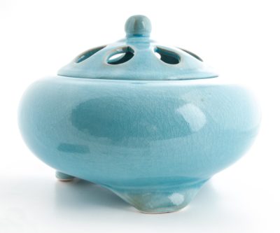 Räuchergefäß - Tongefäß INDIRA mit Craquelée ø ca. 22 cm, Höhe ca. 16 cm