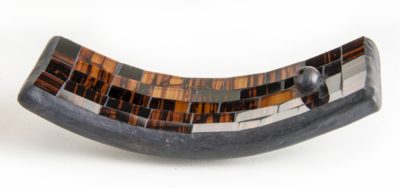 Schiffchenhalter - Terrakotta-Stäbchenhalter mit Glasmosaik L: 15,5 cm
