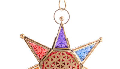 Entzückender Chakra Stern mit Kette -  Orientalisches Licht - 60 cm, H: 26 cm