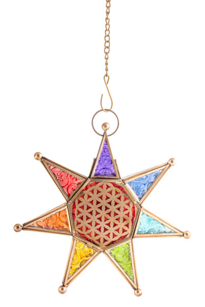 Entzückender Chakra Stern mit Kette -  Orientalisches Licht - 60 cm, H: 26 cm