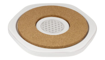Blume des Lebens - Energy Hot Plate Platin  Ø 23 cm