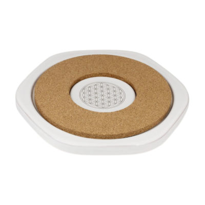 Blume des Lebens - Energy Hot Plate Platin  Ø 23 cm