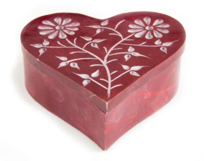 Herz Kegel-Box mit Vorratsbehälter + Räucherstäbchenhalter ca. 10 cm