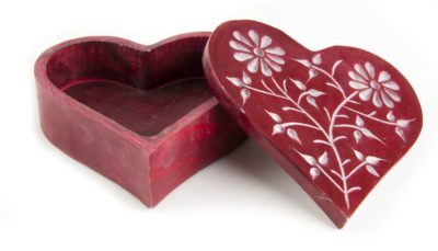 Speckstein Herz-Kegelbox mit Vorratsbehälter + Stäbchenhalter + Kegelhalter ca. 10 cm