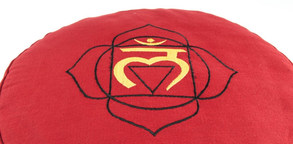 Chakra Meditationskissen - Wurzelchakra  Ø 36 cm, Höhe 15 cm