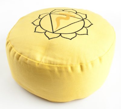 Chakra Meditationskissen - Solarplexuschakra Ø 36 cm, Höhe 15 cm