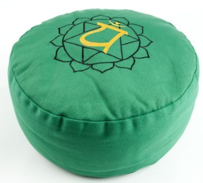 Chakra Meditationskissen - Herzchakra  Ø 36 cm, Höhe 15 cm