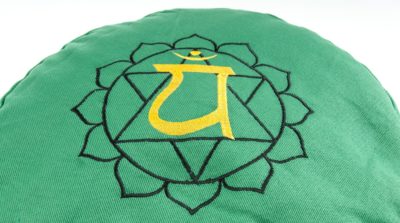 Chakra Meditationskissen - Herzchakra  Ø 36 cm, Höhe 15 cm