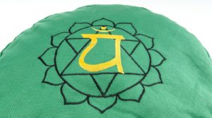 Chakra Meditationskissen - Herzchakra Ø 36 cm, Höhe 15 cm