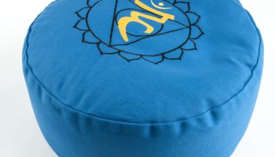 Chakra Meditationskissen -  Kehlchakra Ø 36 cm, Höhe 15 cm